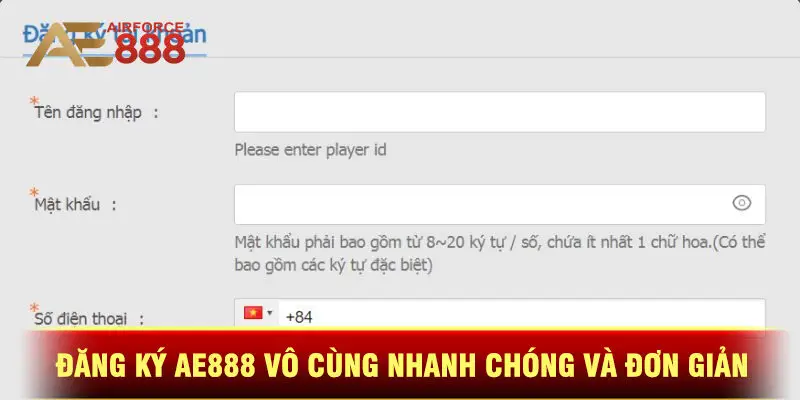 Đăng Ký Ae888 Vô Cùng Nhanh Chóng Và Đơn Giản